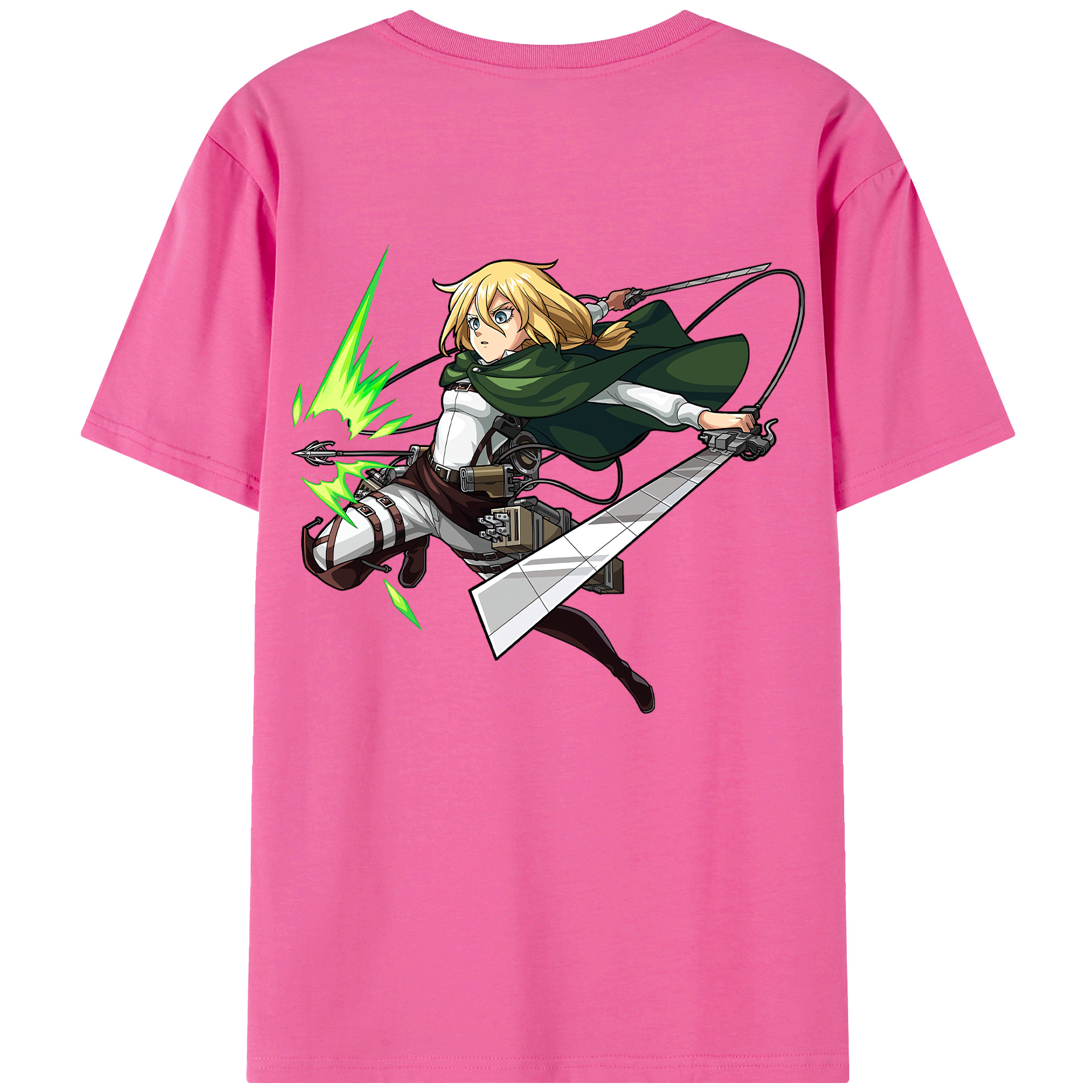 （画像用） 進撃の巨人 クリスタ·レンズ Attack on Titan Christa Lenz レディース半袖Tシャツ(バックプリント)